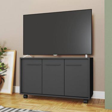 Imagem de Rack para TVs até 40 Polegadas em MDP 3 Portas 1 Prateleira Preto