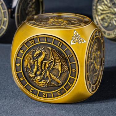Imagem de Roycevon 7 in 1 Spinner DND Dice Set, Metal D and D Dragon Dice with Gift Box, Role Playing Dice, Gold