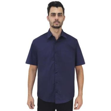 Imagem de Camisa social masculina manga curta - Demorgan Uniformes, Marinho, G