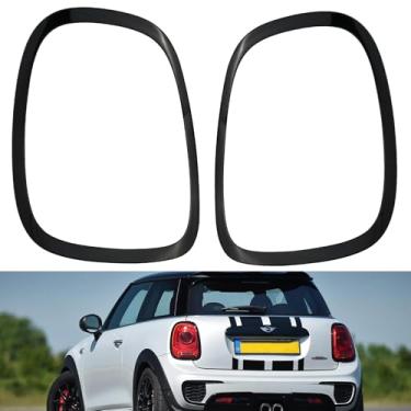 Imagem de Osompar Anel de acabamento de luz traseira Moldura de luzes traseiras compatível com Mini Cooper 2014-2021 F55 F56 F57 Preto 1 par