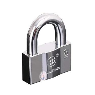 Imagem de Cadeados externos Cadeado de cobre sólido resistente 40 mm/50 mm/60 mm Fechaduras antifurto à prova de intempéries para portões galpões garagens (tamanho: 60 mm) (prata 60 mm)
