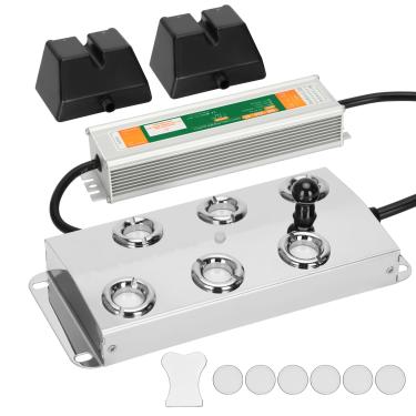 Imagem de Beendou Nebulizador ultrassônico com 6 cabeças (5000 ml/h), névoa ultrassônica à prova d'água de 250 W, umidificador de nebulizador ultrassônico com flutuador, para preservação de vegetais, paisagem,