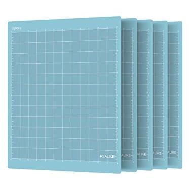 Imagem de REALIKE Tapete de corte LightGrip para Cricut Maker 3/Maker/Explore 3/Air 2/Air/One (5 tapetes de 30,5 x 30,5 cm), tapete de corte adesivo adesivo de grilo leve azul para Cricut
