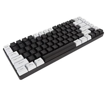 Imagem de Teclado mecânico para jogos 80% mecânico, teclado mecânico com fio de 84 teclas, teclado ultra compacto retroiluminado RGB para desktop, computador, PC (preto)