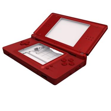Imagem de eXtremeRate Capa de substituição vermelha escarlate completa para Nintendo DS Lite, capa de console portátil personalizada com botões, lente de tela para Nintendo DS Lite NDSL - Console não incluído