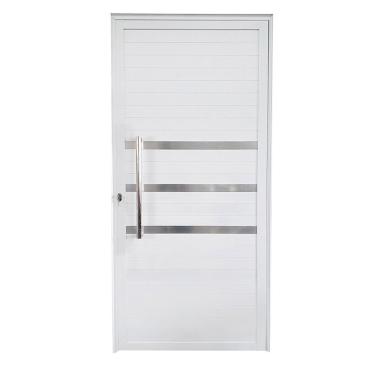 Imagem de Porta Lambril De Alumínio Esquerda 210 X 80cm Com Friso Linha Veneza Esquadrias Bergamo Branco