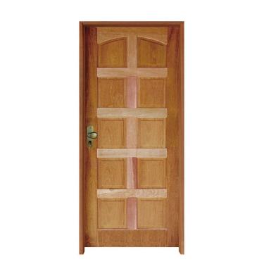 Imagem de Kit Porta De Madeira 210X82Cm Batente 11Cm Fechadura Taco De Golf Externa Topazio Pinus