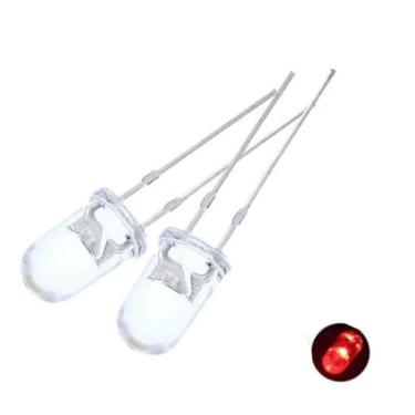 Imagem de Led Transparente Lâmpada Diodo 3mm (50u) Luz Vermelha