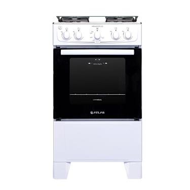 Imagem de Fogão 4 Bocas Atlas Mônaco Plus Com Mesa Inox E Acendimento Automático Branco Bivolt