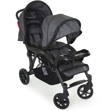 Imagem de Carrinho de Bebê para Gêmeos Galzerano Duplo Doppio II Grafite