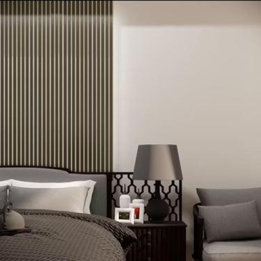 Imagem de 10 Placas Adesivas Painel Madeira Ripada Montável Mdf 45x11 (Preto)