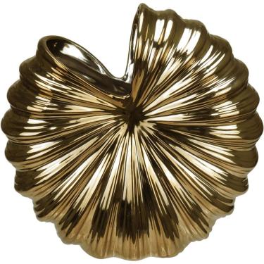 Imagem de Vaso Decorativo Enfeite Casa Aparador Home&co Cerâmica 24x24x9cm Dourado