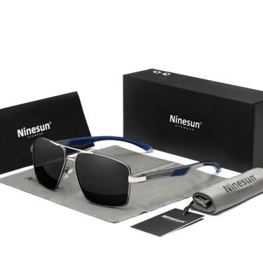 Imagem de Óculos De Sol Masculino Design Quadrados Estilo Classico Piloto Com Protecao Uv400 Cinza