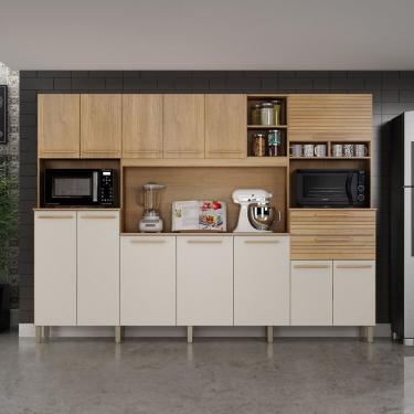 Imagem de Amário De Cozinha 13 Portas 2 Gavetas Capitólio Cinamomo-off White