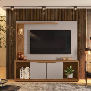 Imagem de Estante Home para Tv até 65 Polegadas 2 Portas Home Tucson 1.8 Cinamomo Mel/ Grigio Fosco