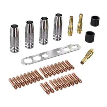 Imagem de MERIGLARE Kit de acessórios para soldagem MIG, suporte para bico de gás, resistente e fácil de instalar para tocha de soldagem profissional MB15 15AK