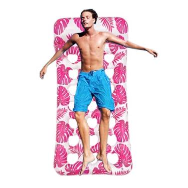 Imagem de Colchão Flutuante Para Bronzeamento - Bote Inflável Dobrável para Relaxamento na Água - Colchão Inflável Para Atividades Aquáticas Em Piscinas Praia E Lago Para Homens E Mulheres