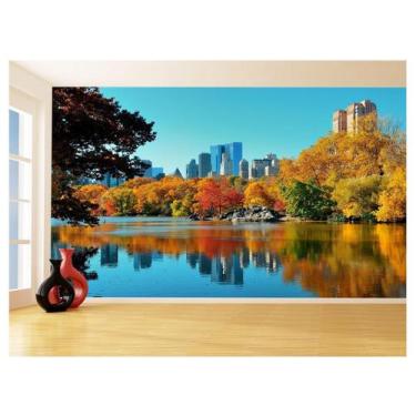 Imagem de Papel De Parede 3D Paisagem Lago Ponte Parque 3,5M Nlk154 - Você Decor