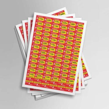 Imagem de Cartela de Adesivo de Voltagem Etiquetas - PRESENTE-BRINDE