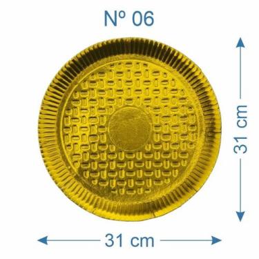 Imagem de 5 Prato de Bolo Salgado Laminado Dourado Nº6 - AAZ