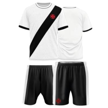Imagem de Kit Mini Craque Toy Camiseta e Bermuda Braziline Vasco - Preto/branco