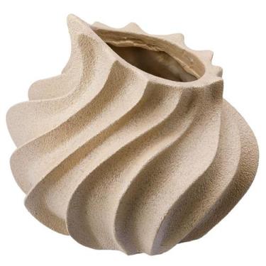 Imagem de Vaso Decorativo Sala Moderno Planta Bege Poli-Resina Rafimex