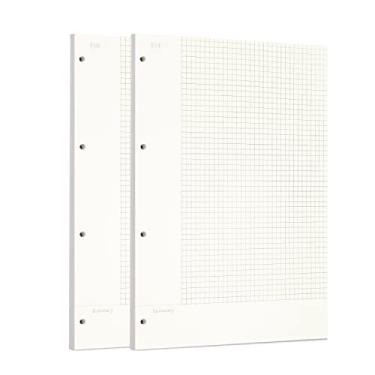 Imagem de Zelten Pacote com 2 refis de papel perfurado A4, 90 folhas/180 páginas, papel perfurado para fichário com 4 furos, organizador pessoal, caderno recarregável, agenda