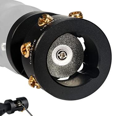 Imagem de 3mirrors Ferramenta de solda TIG para afiador de eletrodos de tungstênio com slot de corte multiângulo e deslocamentos, furo horizontal, 4 furos de parafuso de cobre e 2 mandris CNC e 5 rodas de diamante de 25 mm, alumínio