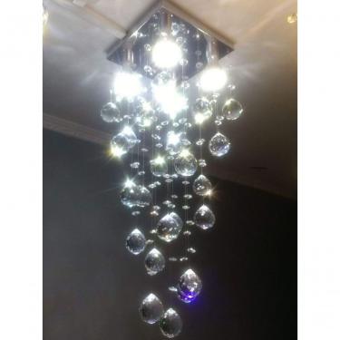 Imagem de Lustre Para Sala, Quarto, Hall, Em Cristal K9 Base 20x20 30cm
