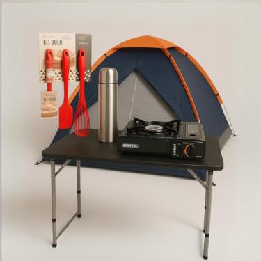 Imagem de Kit Camping Legendários Completo, Barraca Iglu 3 Pessoas, Mesa Dobrável, Fogareiro Portátil, Garrafa Térmica, Utensílios de Silicone Equipamentos de camping Trilha equipamentos Acampamento família