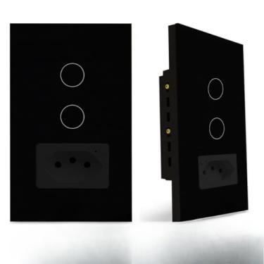 Imagem de Interruptores domésticosInterruptor Inteligente Tomada (2 Botão Tomada PRETO)