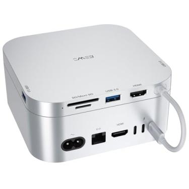 Imagem de JESWO Hub Dock Mac Mini M4 – 4K @ 60Hz HDMI, USB 3.0 5Gbps, leitor de cartão SD/Micro SD – Perfeito para Mac mini M4 e M4 Pro 2024