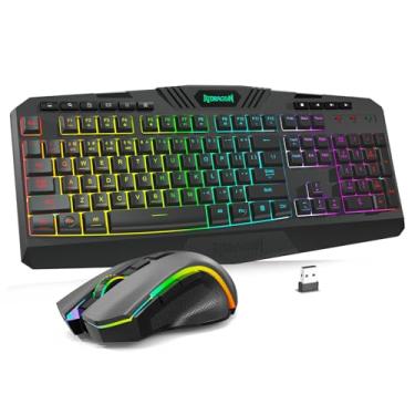 Imagem de Redragon Teclado E Mouse Gamer Sem Fio S101-Pks Com Modo Triplo, Teclado Rgb E Mouse Gamer De 4800 Dpi, 10 Teclas Multimídia Independentes Para Windows, Pc, Computador, Sem Fio S101 Ideal Para Game