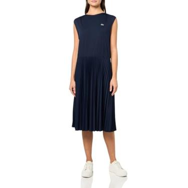 Imagem de Lacoste Vestido feminino plissado sem mangas, Azul marinho, 34