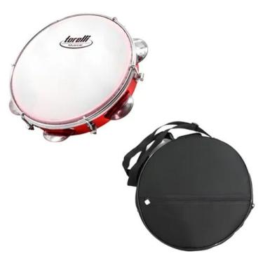 Imagem de Pandeiro 8" Em Abs Torelli Vermelho Tp809 + Capa Luxo