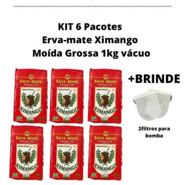 Imagem de Kit 6 erva-mate ximango moída grossa 1kg vácuo+brinde
