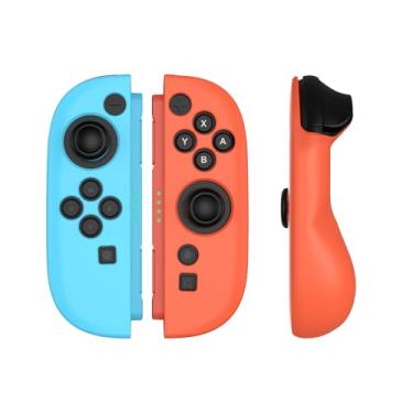Imagem de IINE Protective Case for Switch 2 Joypad Controllers, 2 Pack Anti-Slip Silicone Grips Covers, Comfort Grip Case Compatible with Switch, Easy Installation (Raised Back, Orange-Blue)