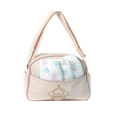 Imagem de Conjunto para Bebê Reborn com 03 Fraldas com Bolsa Maternidade Bege
