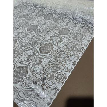 Imagem de Toalha de Mesa Plástica Rendada - Corte RETO 1 mt - Leia descrição Toa