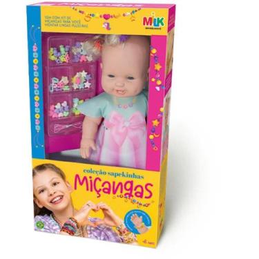 Imagem de Boneca Sapekinha 35CM com KIT de Miçangas para Pulseiras - MILK