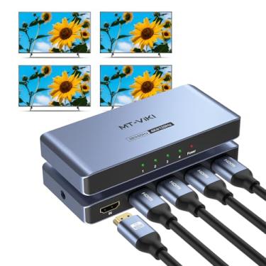 Imagem de MT-VIKI Divisor HDMI 2.0, 4K@60Hz HDMI Duplicador/Distribuidor HDR Suporte EDID HDCP 2.2 RGB 4:4:4 18Gbps-Adaptador incluído (8K 1 em 4 saídas)
