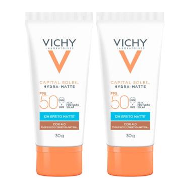 Imagem de Kit 2 Protetor Solar Vichy Capital Sole Hydra Matte FPS 50 Cor 4.0 30g