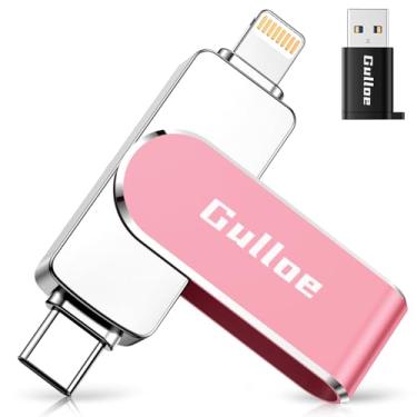 Imagem de Gulloe Flash Drive de 256 GB destinado a iPhone, armazenamento em cartão de memória para backup de fotos e vídeos, compatível com iPhone iPad Android PC, Plug and Play, sem necessidade de aplicação