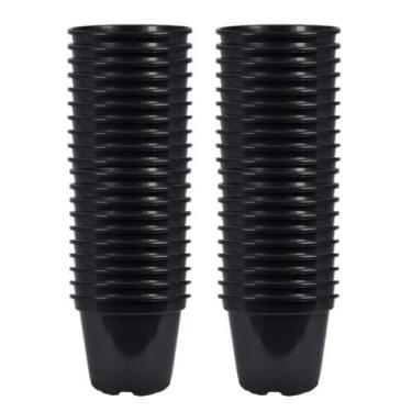 Imagem de Kit com 40 vasos plásticos resistentes preto - pote 15 - PRADO