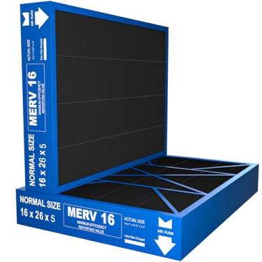 Imagem de Filtro X8789 MERV 16 compatível com filtro de substituição Lennox X8789 PCO16-28 limpador de purificador de ar - 40,6 cm x 66 cm x 12,7 cm, pacote com 2