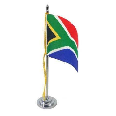 Imagem de Mini Bandeira De Mesa África Do Sul 15 Cm Poliéster - Sp Bandeiras