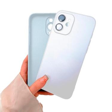 Imagem de Capinha Compativel com iPhone 12 Verso Vidro Fosco Bordas de Silicone Luxuosa Premium Com Proteção de Camera