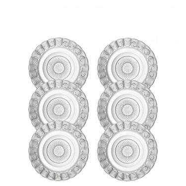 Imagem de Jogo 6 Pratos Fundos Transparentes Egípcio Estrela Para Jantar Conjunto Pratos Lavavel