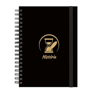 Imagem de Caderno Colegial Plus 12 Matérias Profissões História (Preto e Gold)