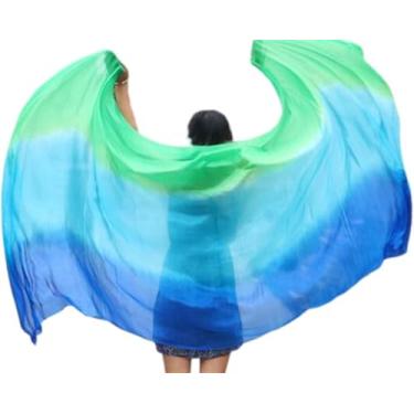 Imagem de Véus De Dança Do Ventre De Seda Real Lenço De Mão Xale Cor Roxa Sólida Para Traje De Performance Dança Do Ventre Aula De Yoga, COLOR20, 270x114cm-Adults